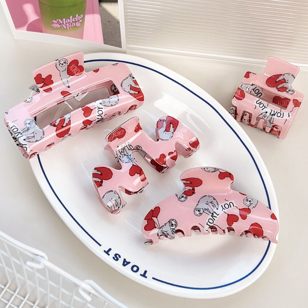 1 Pair Simple Series Casual Heart PVC Women's Hair Claws