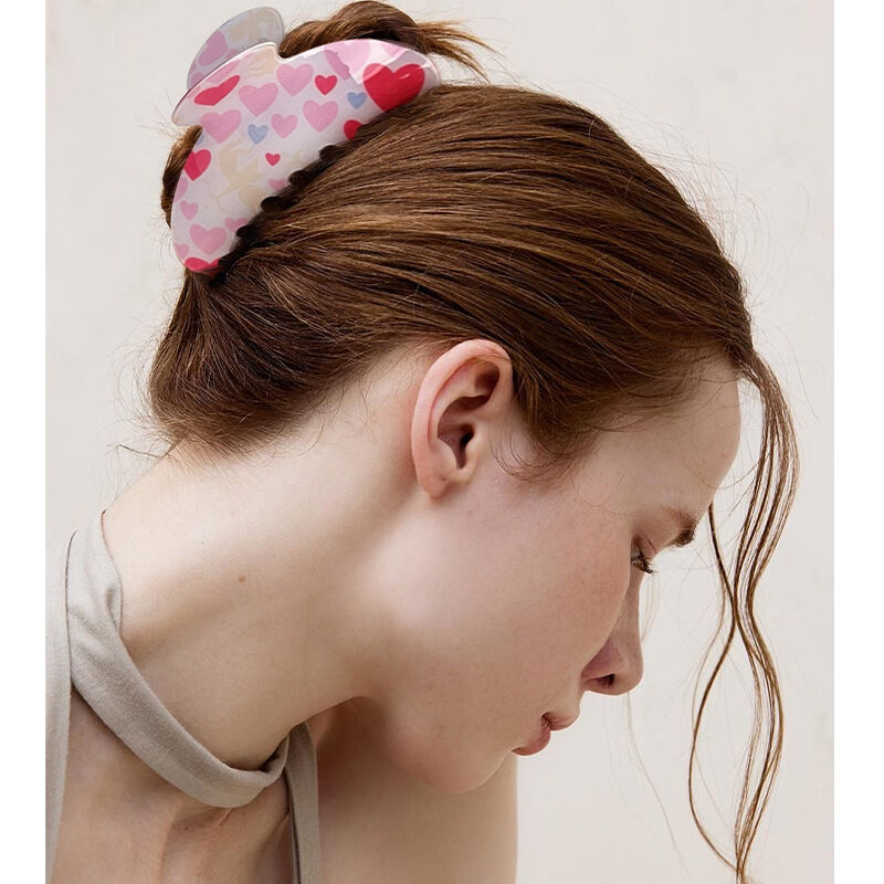 1 paar eenvoudige serie elegante hart PVC dames haarklemmen Afbeelding2