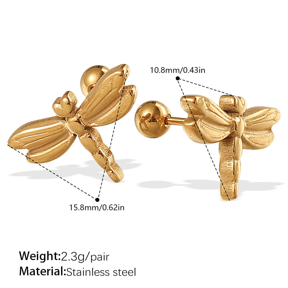 EH1030G Goldene Piercing-Ohrringe Bild2