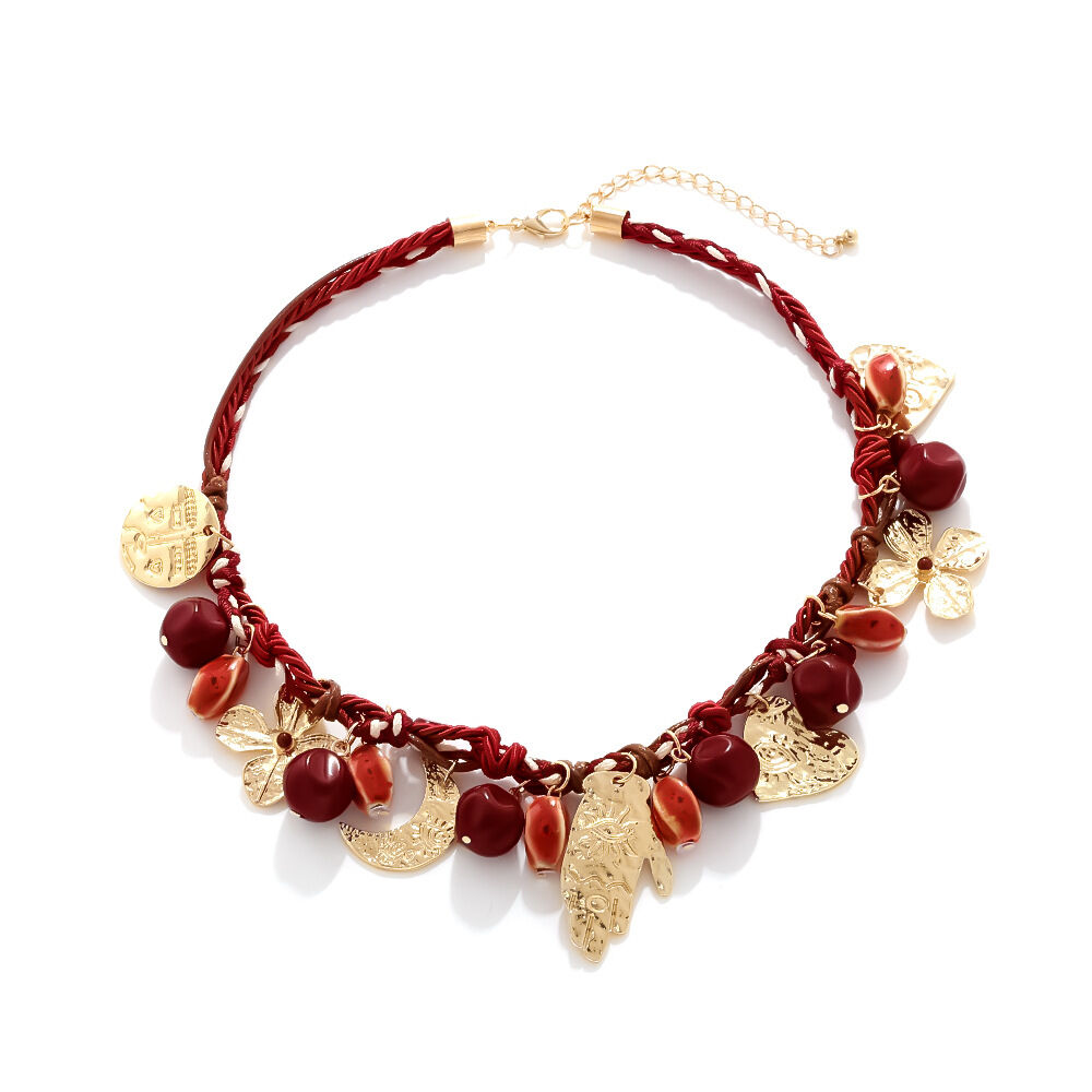 Luxurious Retro Flower Resin Pendant Necklaces
