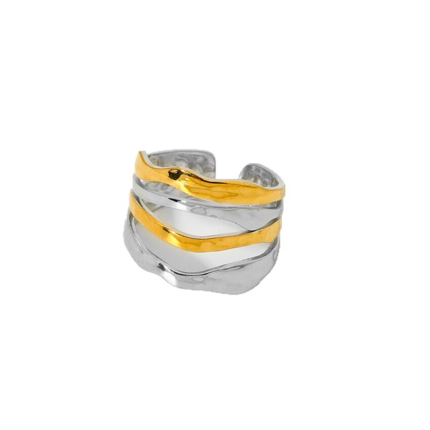 Simple Series Daily Color Block Stainless Steel Waterproof Women's Rings h5Picture5