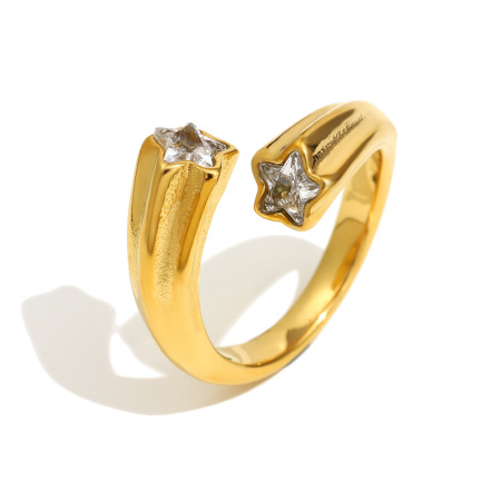 1 Piece Simple Series Daily  Stainless Steel Waterproof Women's Gemstone Rings