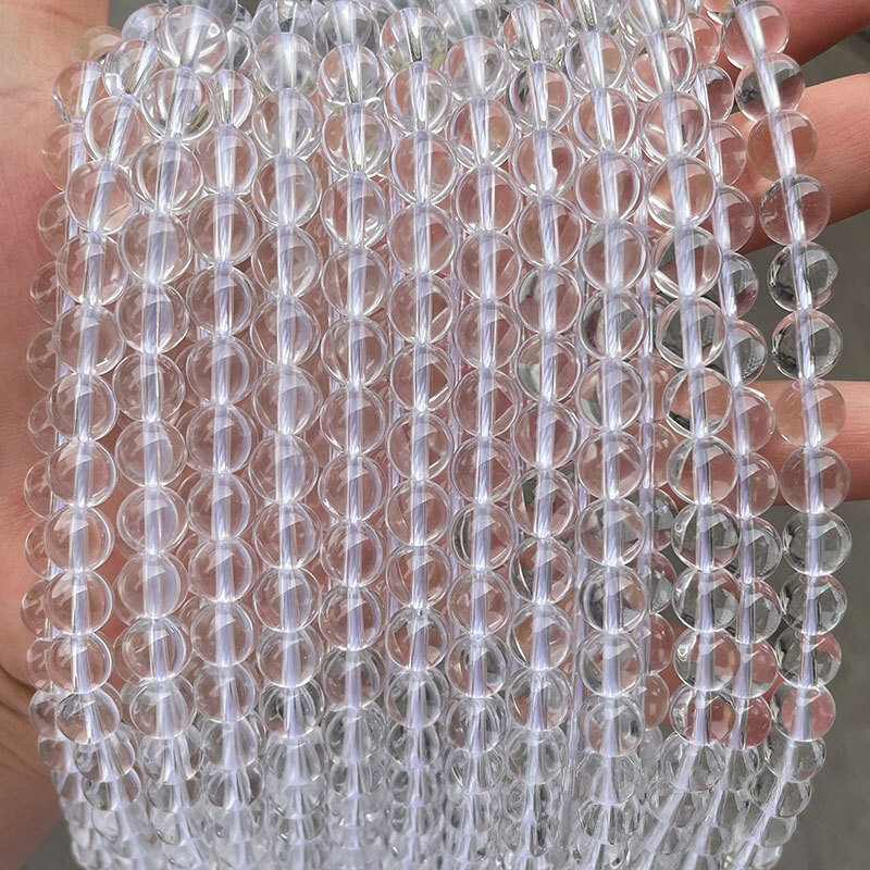 1 String Rock Crystal Quartz Natural Stones Jewelry Beads Picture4