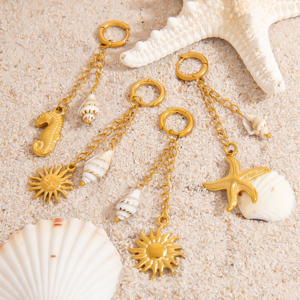 Oceanic Stainless Steel Waterproof Gold Color Bikini Pendants 2
