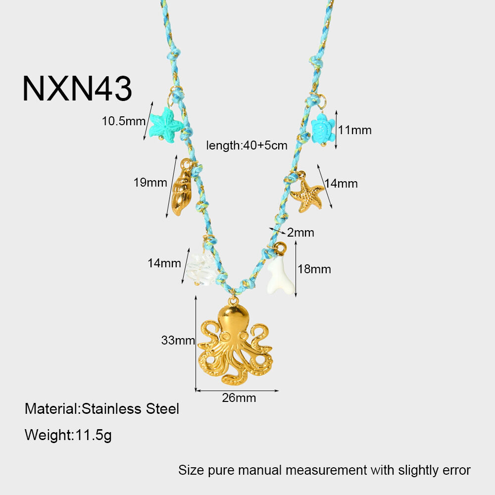 1 paire de colliers pendentifs tortue romantiques pour femmes, en acier inoxydable étanche couleur or h5 