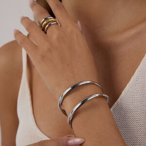 style stainless steel gold color cuff bracelets h5 Picture4