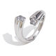 Zircon Five-Pointed Star Open Ring-Steel Color Picture2