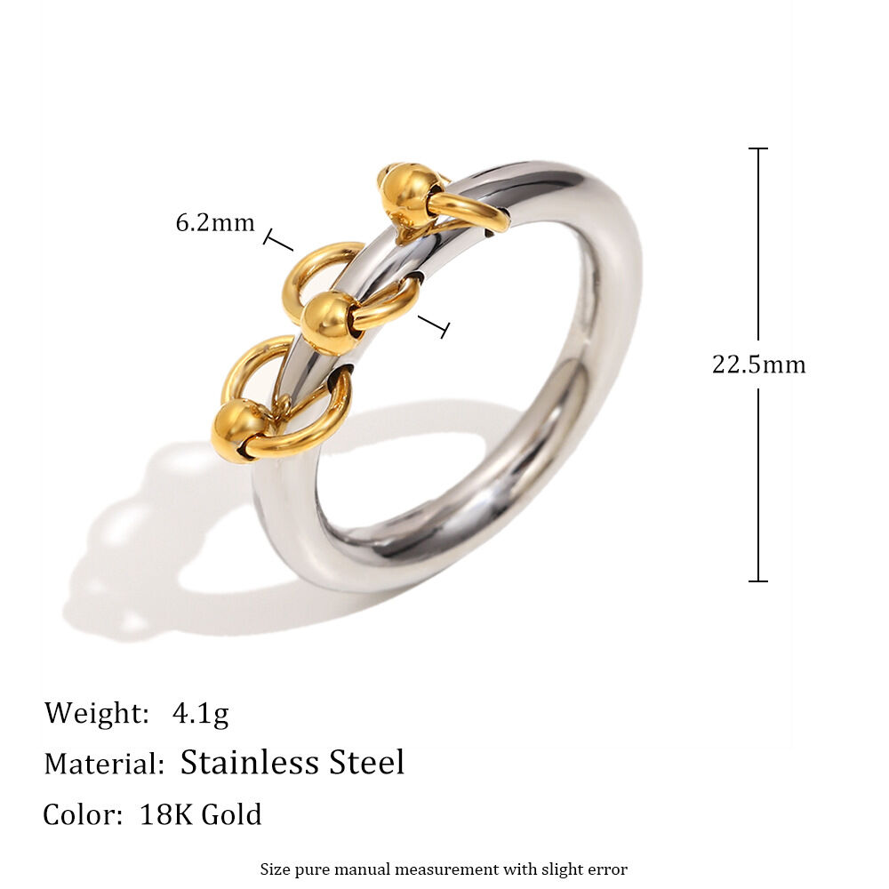 Simple Series Elegant Solid Color Stainless Steel Waterproof Single Rings Picture5