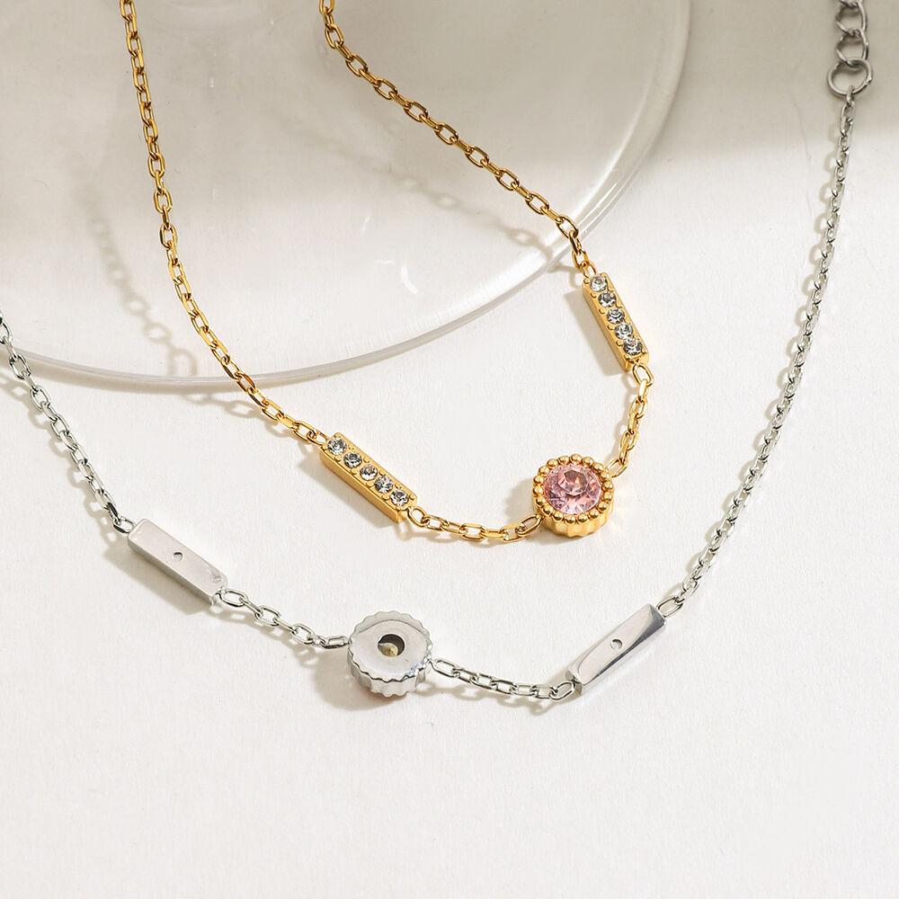 Simple Stainless Steel Waterproof Gold Color Charm Bracelets Picture3
