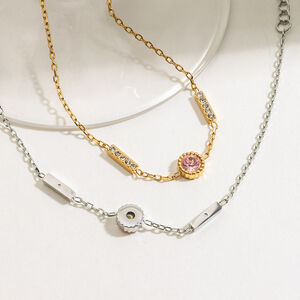 Simple Stainless Steel Waterproof Gold Color Charm Bracelets h5 Picture3
