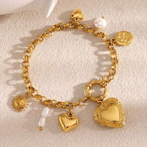 1 Piece Classic Series Daily Heart Stainless Steel Waterproof Women's Charm Bracelets h5 Picture4