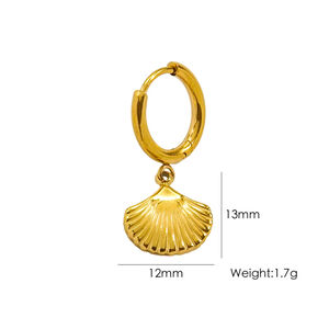 Ocean Series Golden Sea Snail Stainless Steel Waterproof Women's Earrings h5
