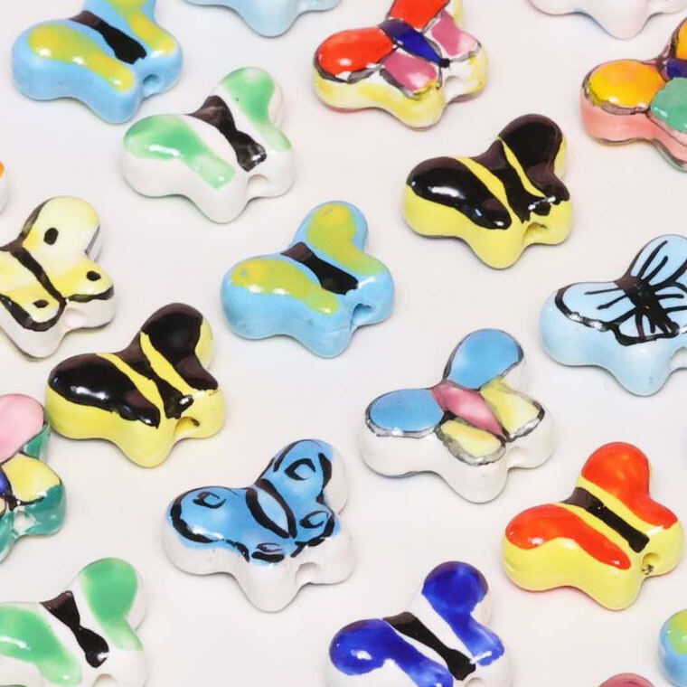 1 Piece Butterfly Ceramics DIY Jewelry Bead 2