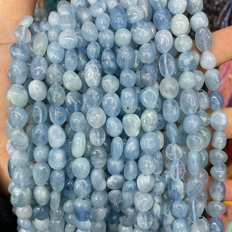 1 Strang Aquamarin Lässige Form Naturstein Schmuckperlen h5Bild3