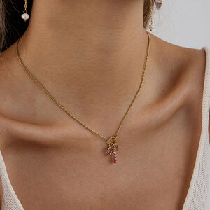Sweet Heart Stainless Steel Waterproof Gold Color Pendant Necklaces h5 Picture4