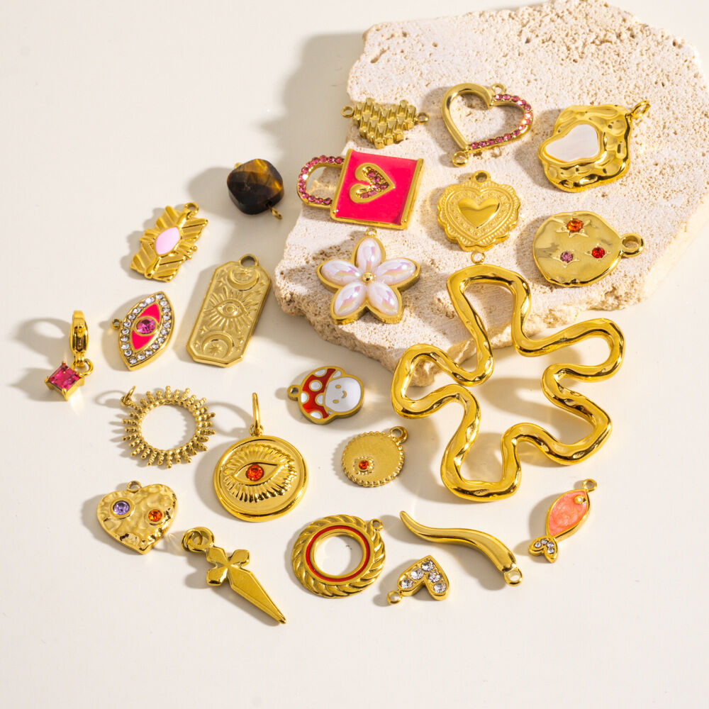 1 paio di pendenti da donna in acciaio inossidabile color oro con motivo geometrico retrò, serie semplice