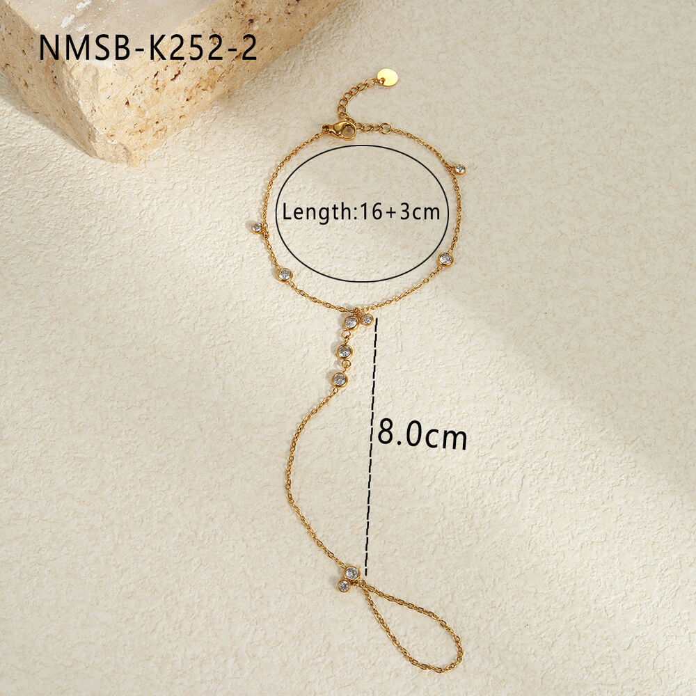 1 paar eenvoudige, elegante, waterdichte, goudkleurige schakelarmbanden van roestvrij staal voor dames.