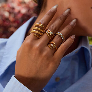 Snake Stainless Steel Waterproof Gold Color Statement Rings h5 Picture5