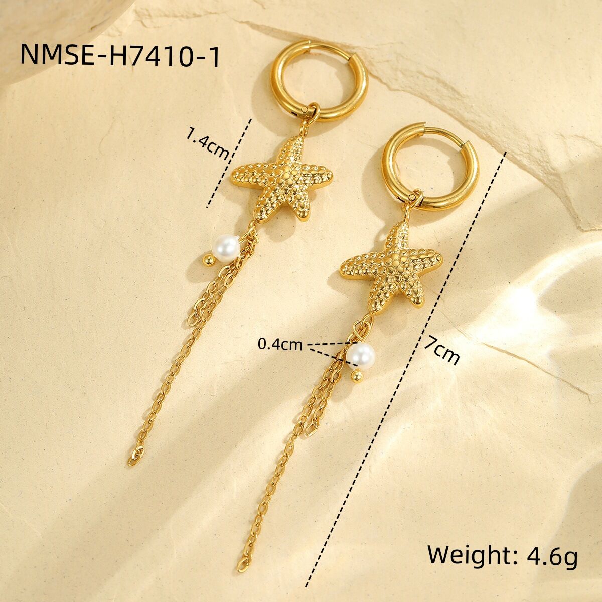 Nmse-H7410-1 Starfish Long Earrings Picture9