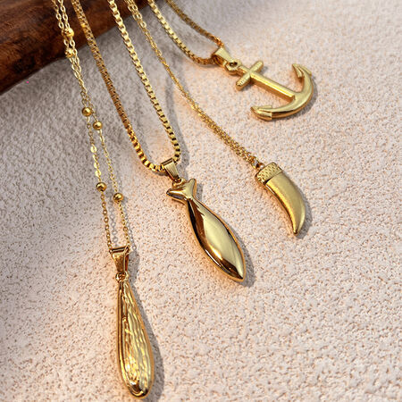 1 Piece Stainless Steel Waterproof Gold Color Pendant Necklace