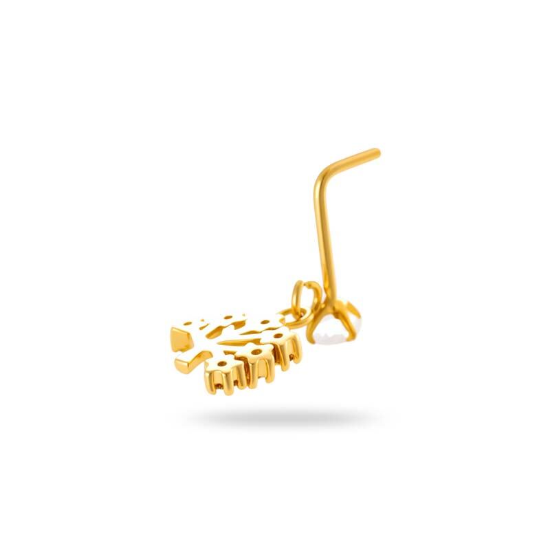 1 Piece Simple Series Simple Heart Copper Gold Color Zircon Women's Nose Stud h5Picture6