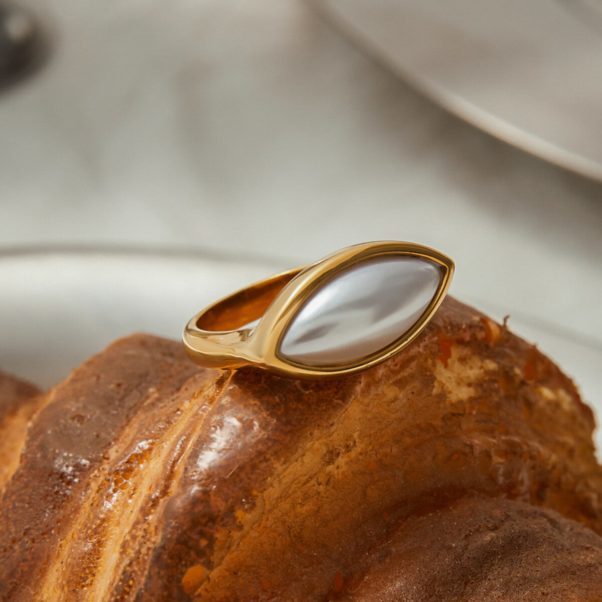 Stainless Steel Waterproof Gold Color Statement Rings h5 Picture3