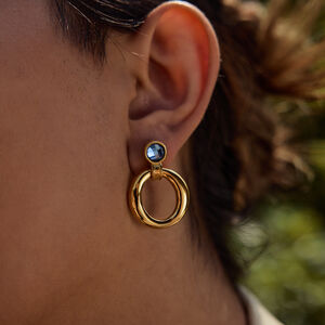 Simple Stainless Steel Waterproof Gold Color Drop Earrings h5 Picture4