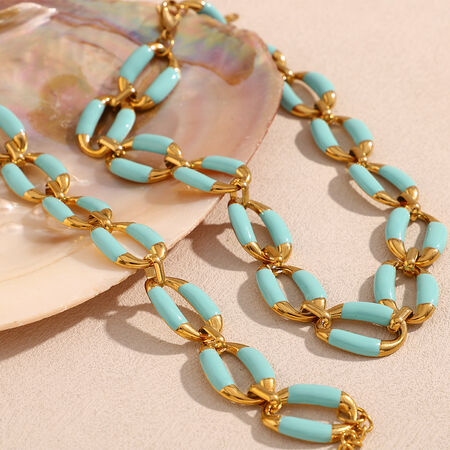 Simple Series Sweet Solid Color Stainless Steel Waterproof Women's Chain Necklaces 2