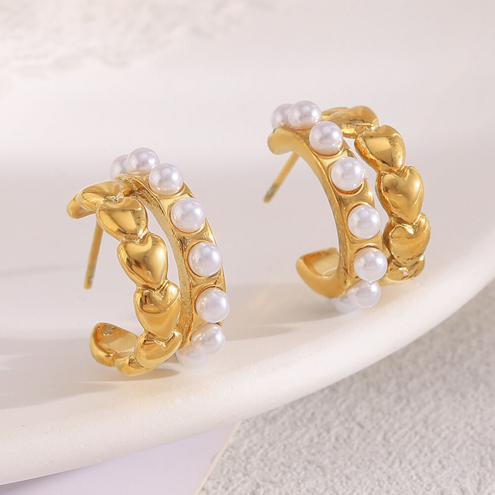Simple Series Elegant Solid Color Stainless Steel Waterproof Women's Hoop Earrings