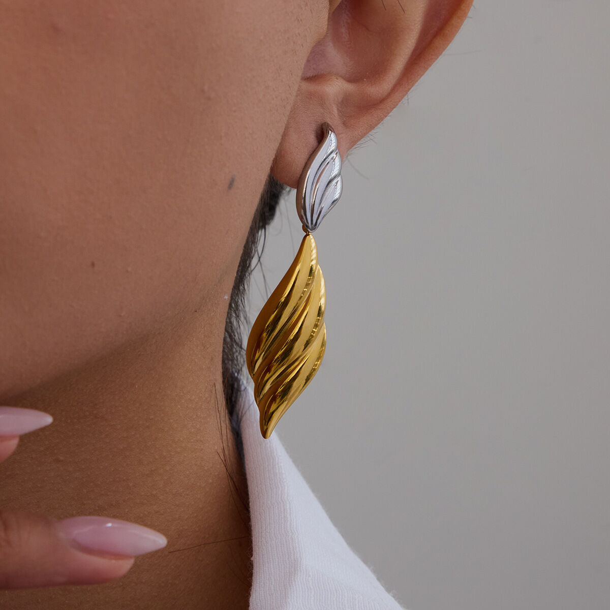 Stainless Steel Waterproof Mixed Color Drop Earrings
