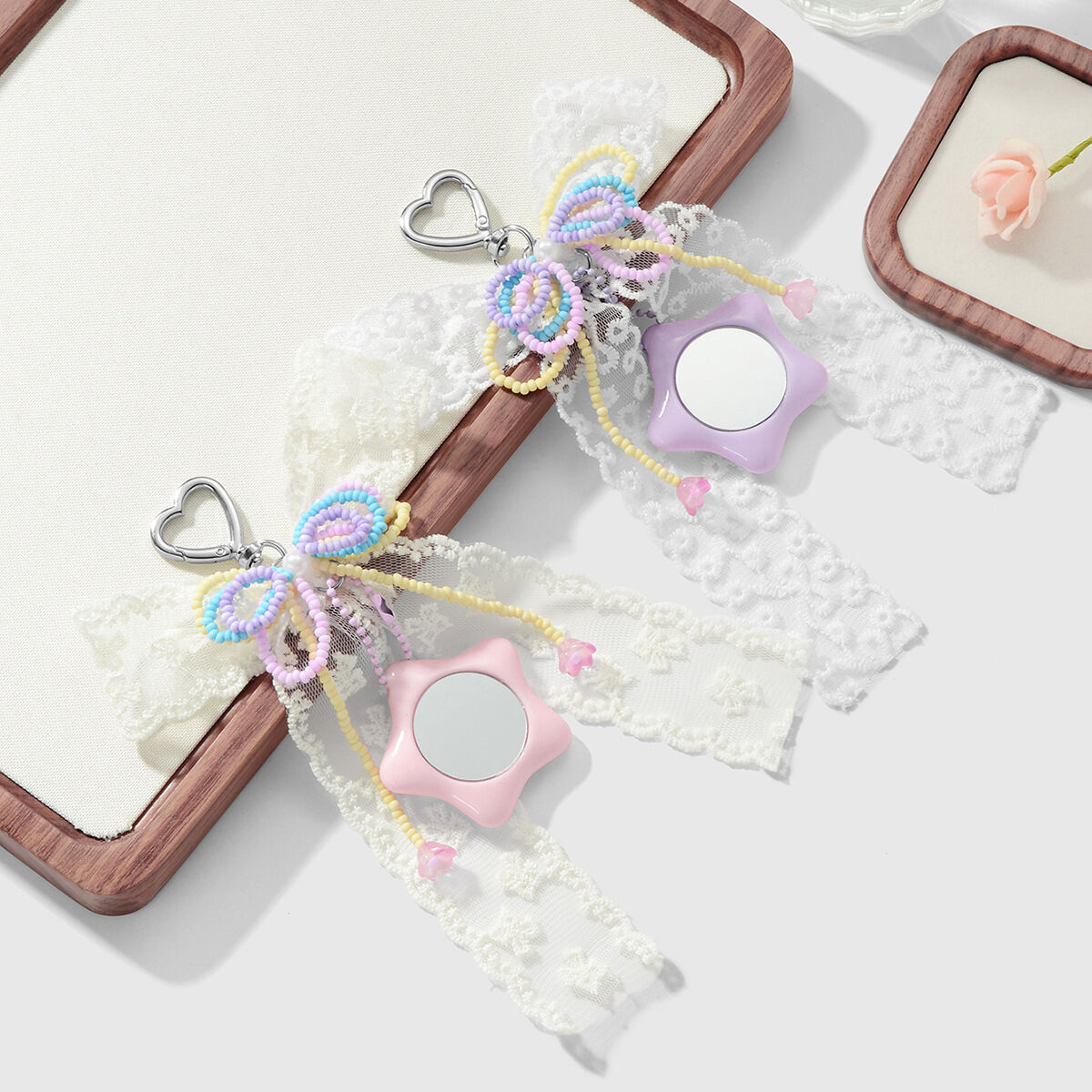 Sweet Beaded Bow Knot Bag Charms
