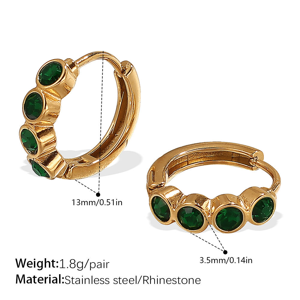 Eh1074Gng Green Diamond Gold Small Earrings 