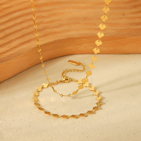 1 Pair Simple Series Daily Turtle Stainless Steel Waterproof Gold Color Unisex Chain Necklaces