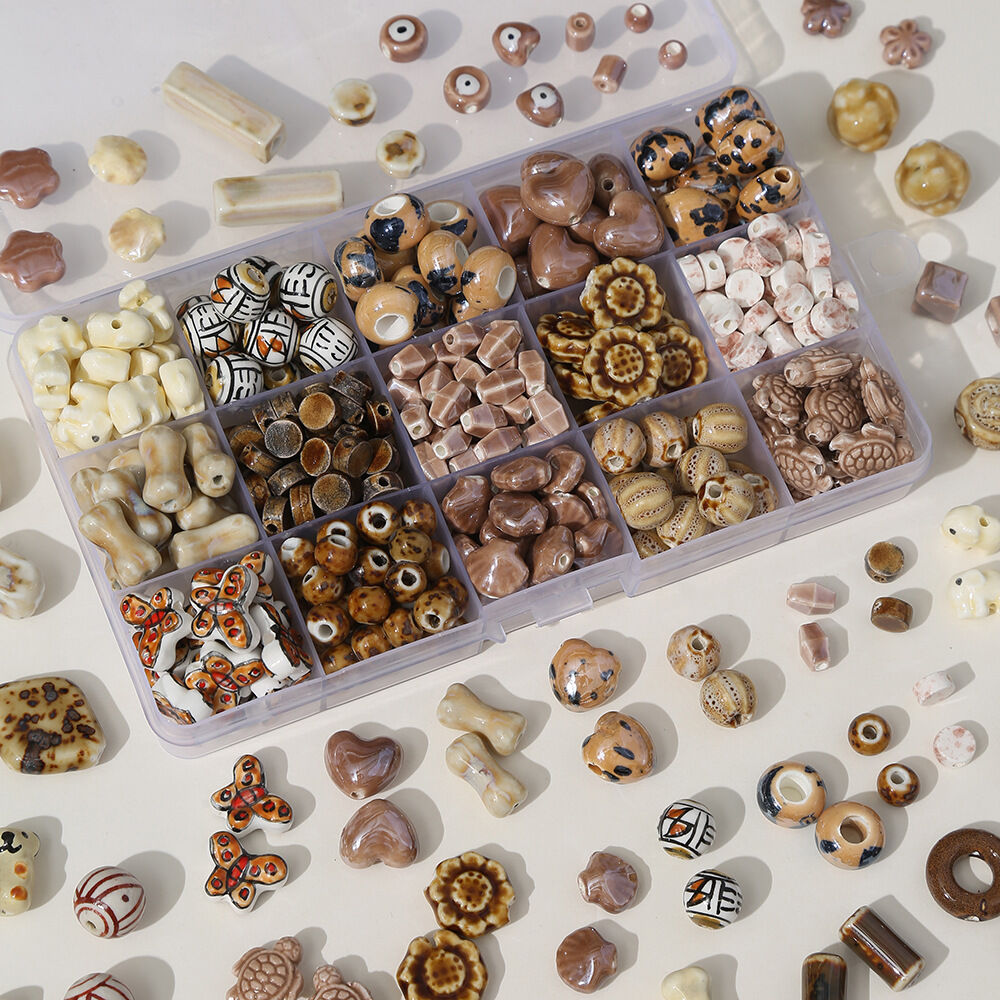 1 Piece Brown Series Ceramics DIY Jewelry Bead