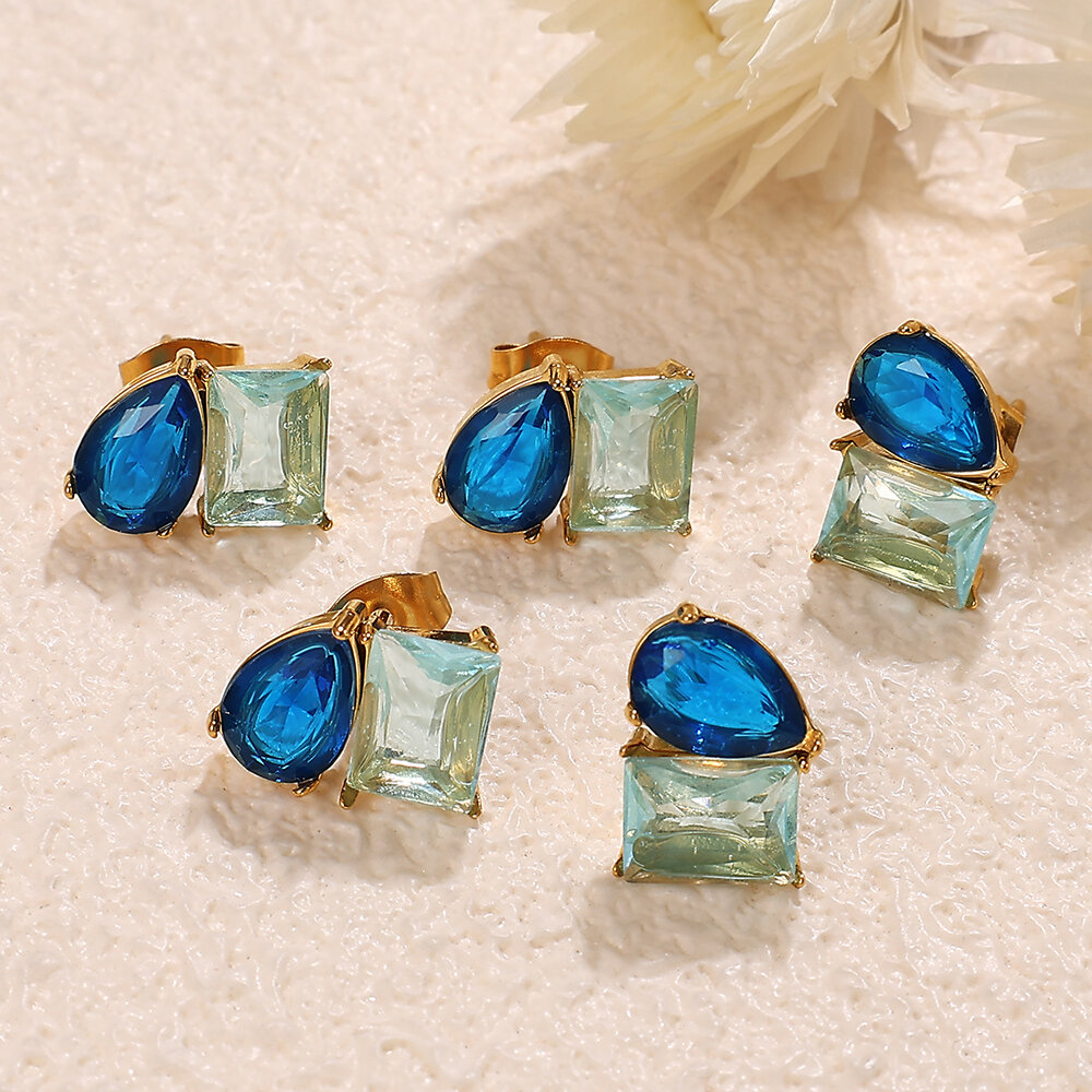 Stainless Steel Waterproof Gold Color Stud Earrings Picture3