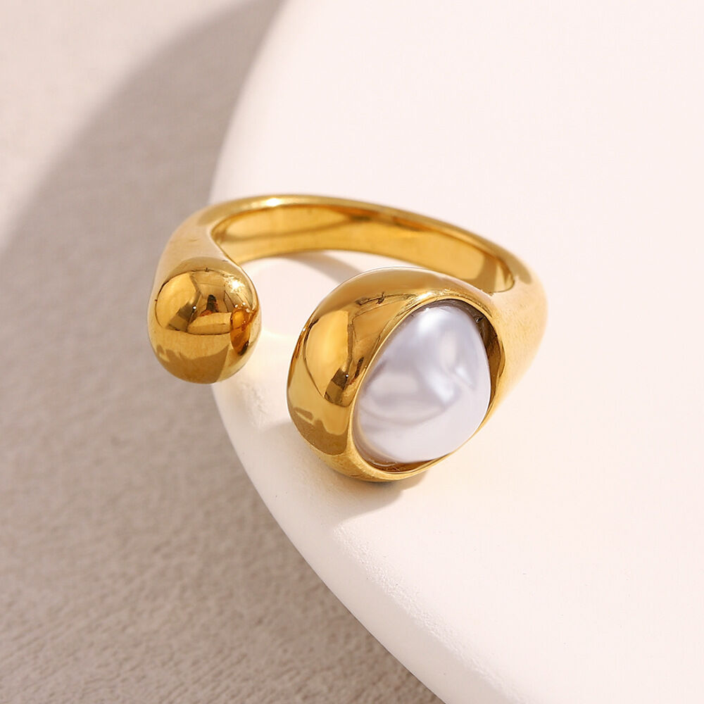 1 Piece Luxurious Series Simple Geometric Stainless Steel Waterproof Statement Rings 2