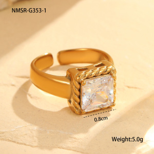 1 Pair Simple Series Daily Geometric Stainless Steel Waterproof Women's Adjustable Rings h5 Picture2