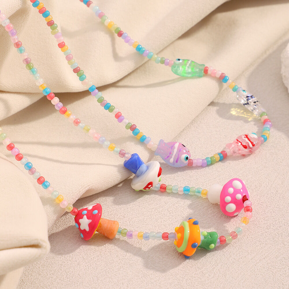 Acrylic Cute Mushroom Accessory Women's Necklaces