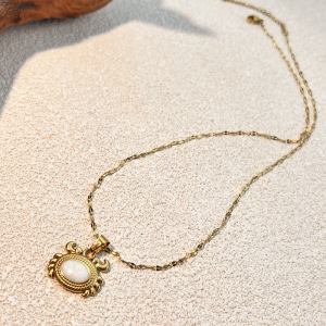 Crab Stainless Steel Waterproof Gold Color Pendant Necklaces h5 Picture2