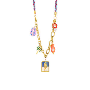 Colorful Oil- Glazing Conch Stainless Steel Waterproof Women's Pendant Necklaces h5