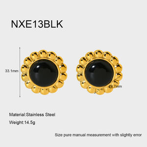 High End Retro Red And Green Elliptical Women's Stud Earrings h5