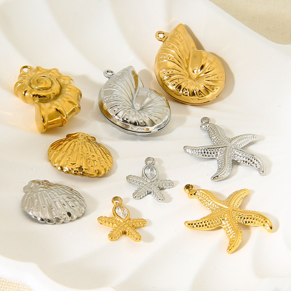 1 Pair Classic Series Retro Turtle Stainless Steel Waterproof   Gold Color  Unisex Pendants 2