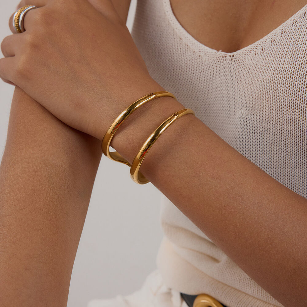 style stainless steel gold color cuff bracelets h5Picture5