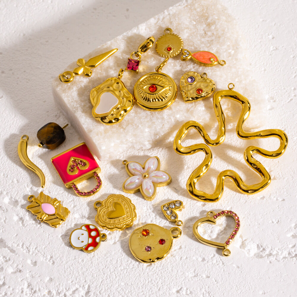 1 paio di pendenti da donna in acciaio inossidabile color oro con motivo geometrico retrò, serie semplice 2