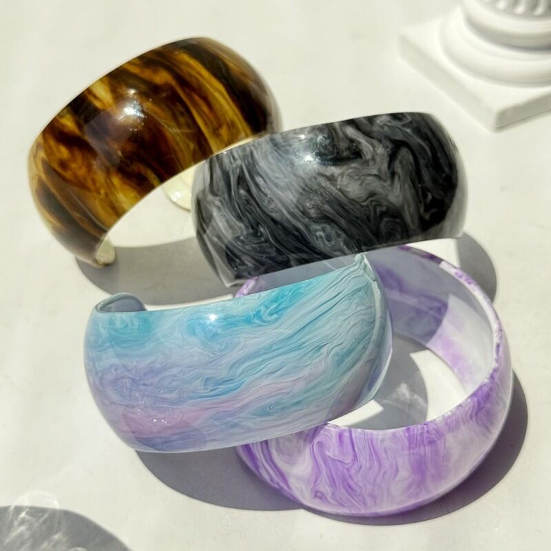1 Piece Simple Series Casual Mixed Color Acetate Women's Bangles