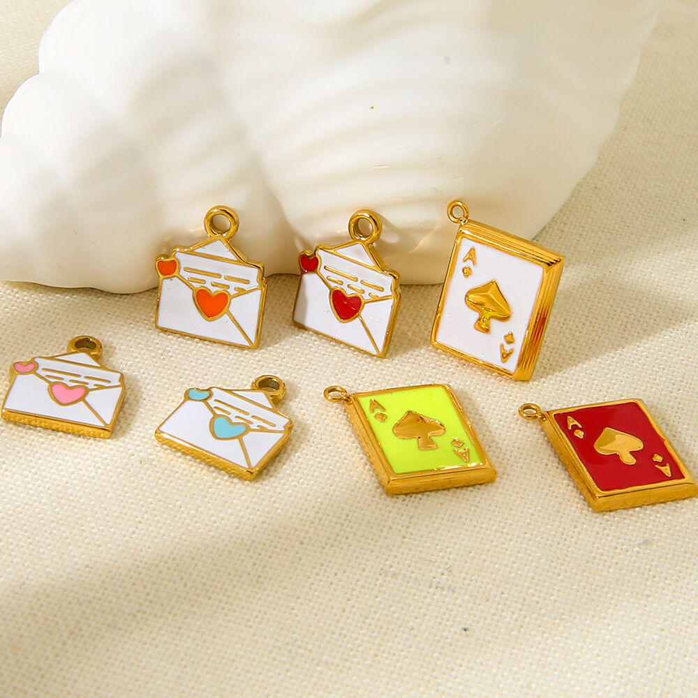 1 Pair Romantic Series Sweet Heart Stainless Steel Waterproof   Gold Color  Women's Pendants