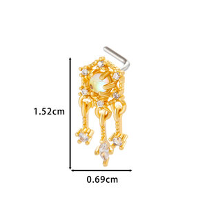 1 Piece Delicate Copper Gold Color Zircon Women's Nose Stud h5 Picture2
