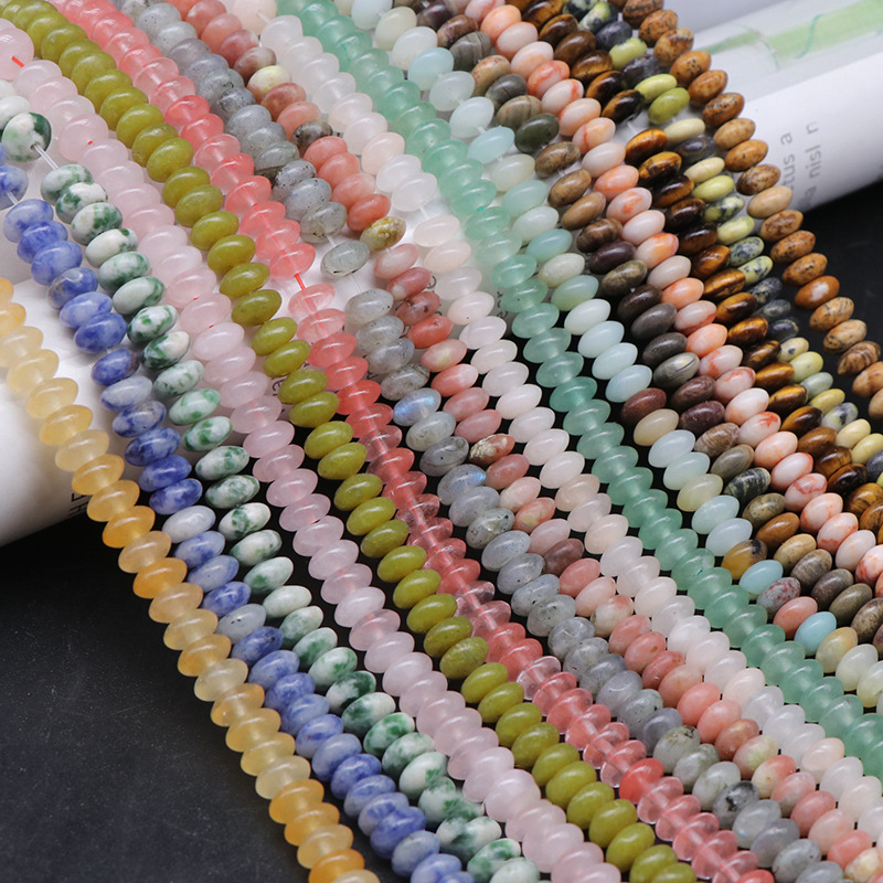 1 String Romantic Series Natural Abacus Bead Stone Jewelry Beads(Bead Size:3mm*6mm) Picture2
