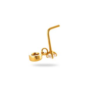 1 Piece Simple Series Simple Heart Copper Gold Color Zircon Women's Nose Stud h5 Picture6