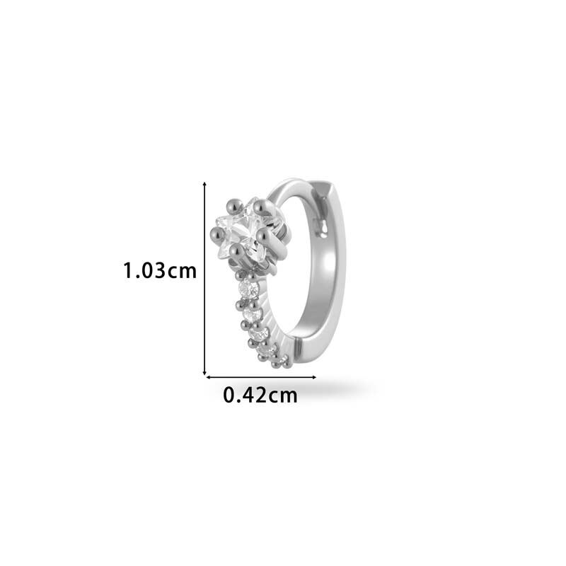 1 Stück exquisite Creolen aus Kupfer und Gold mit Zirkonia für Damen h5Bild2